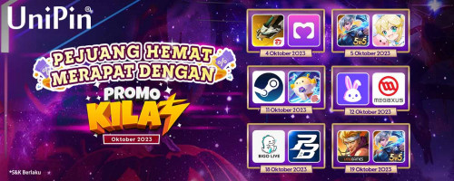 Pejuang Hemat Merapat dengan Promo Kilat Cashback 16rb UniPin Credits! Full Senyum di Bulan Oktober!